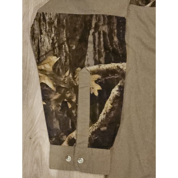 NWT Columbia Shooting Shirt Shoulder Timberwolf Men’s Sz Medium Tan Camo Hunting - Picture 4 of 11